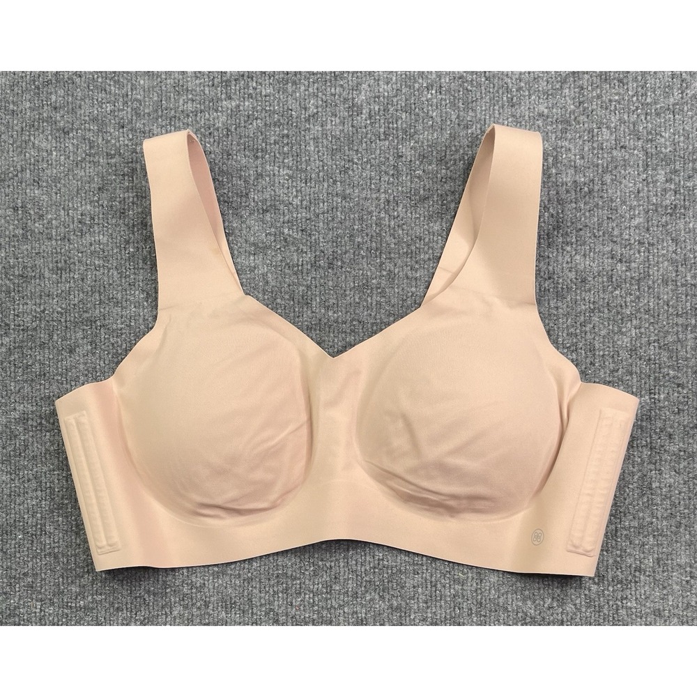 Honeylove SoftForm V-Neck Bra 1X Nude Wireless Lift Seamless Back Smoothing